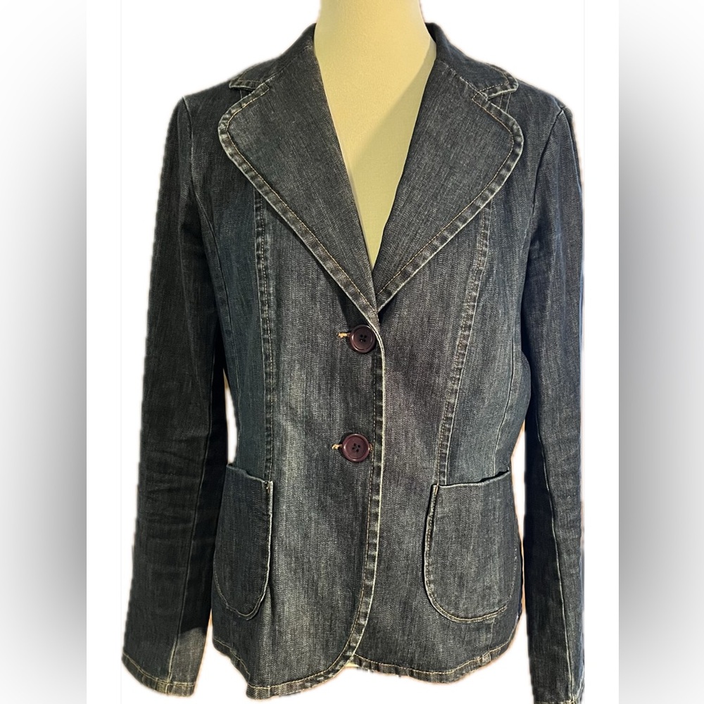 Halogen denim blazer western city style casual L